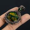 Multi Fire Labradorite Pendant Gemstone Jewelry, 999 Copper Wire Wrapped Pendant, Gift For Women Handmade Pendant