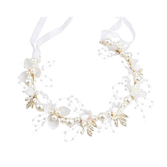 

Fairy Girl Headband Bright Color Imitation Pearls Flower Decor Princess Hair Hoop Party Crown Hair Accessory белый