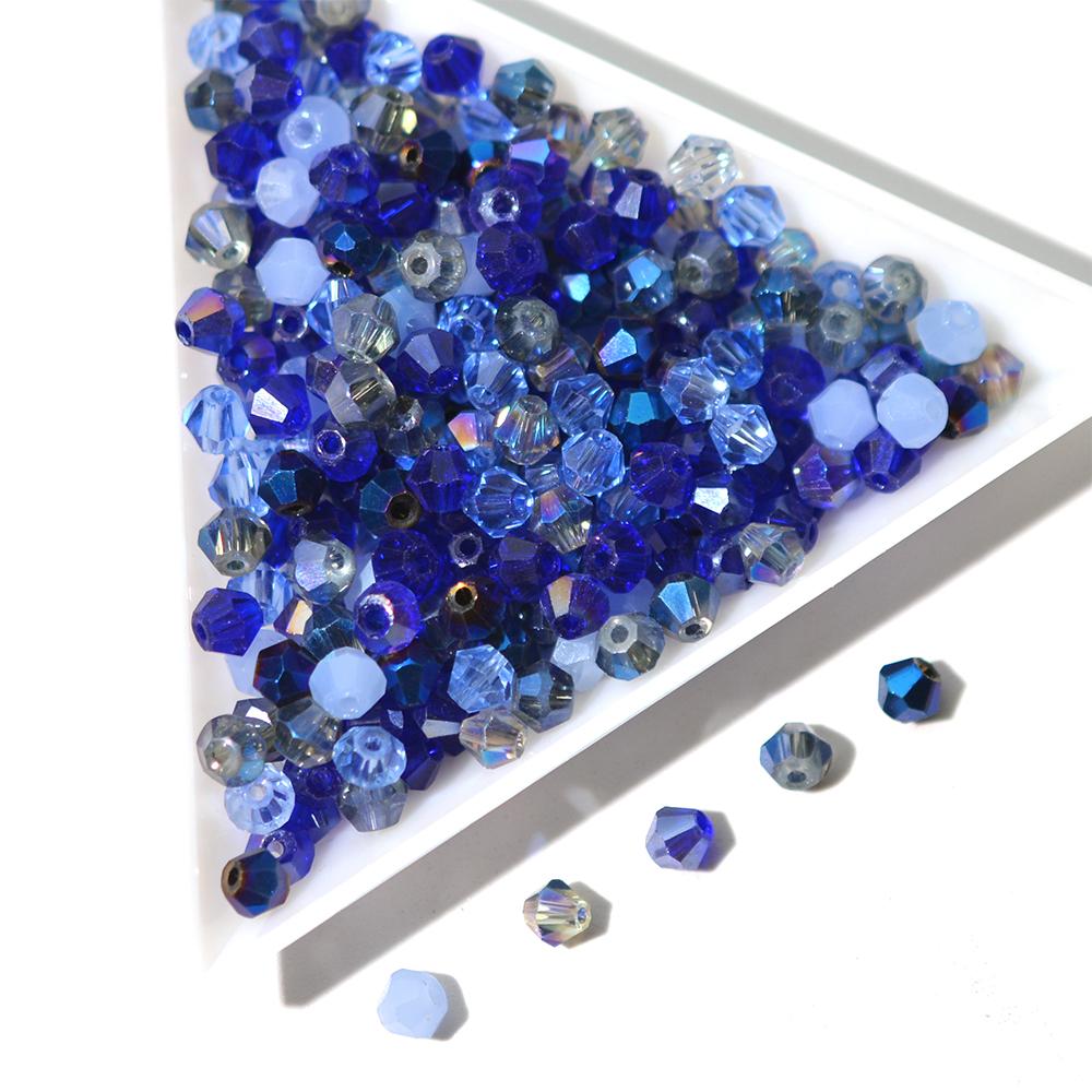 4mm Crystals Glass Beads for Jewelry Making Mix Color Handmade Findings Bicone Shape Spacer Beads DIY