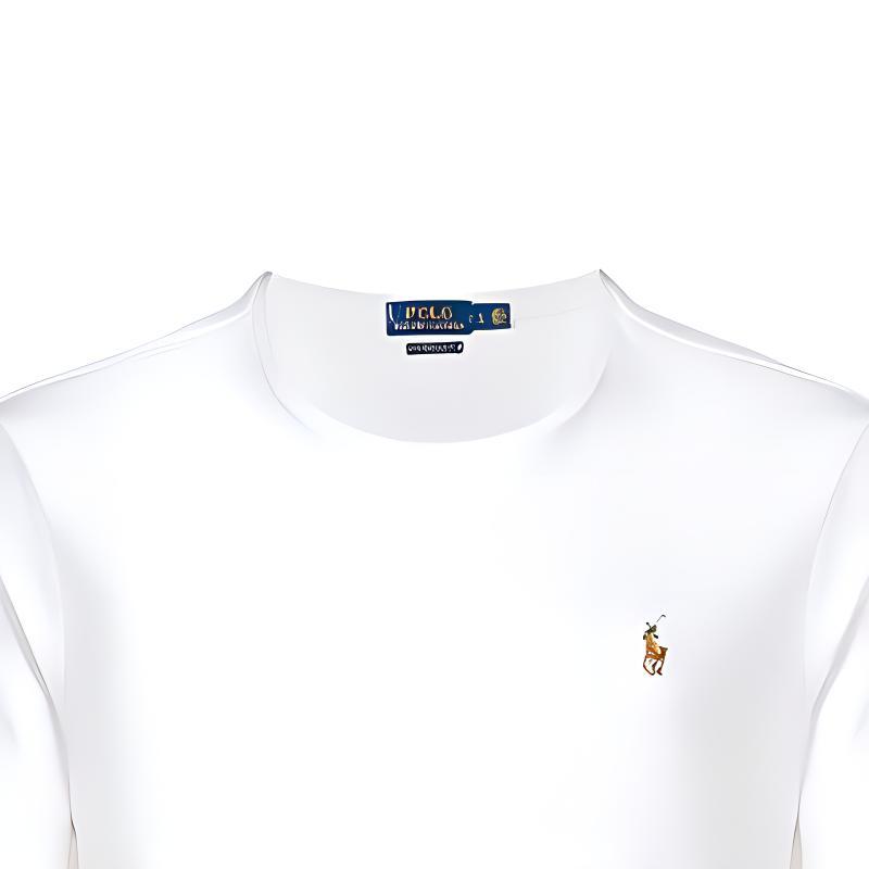 Polo Ralph Lauren Logo Embroidered Crew Neck Short Sleeve T-Shirt Men Tops White 710740727-002