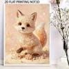 DIY 5D Pearl Bead Painting Kit with Frame Cute Fox Portrait Shiny Canvas Art for Bedroom Wall Decor and Gift Collection Display