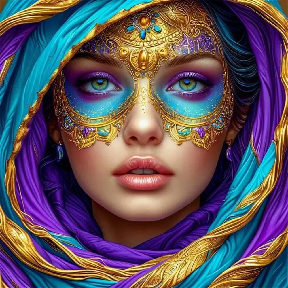 Disney 5D Diamond Painting Venetian Masquerade Cross Stitch Mosaic Kit Home Decoration Wall Sticker DIY Handmade Gift