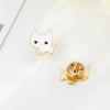 Cute Animal Cats Brooch Cartoon Black And White Cat Enamel Pins Custom Denim Backpack Lapel Pin Jewelry Gifts For Couple Friends