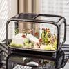 Fish Tank Desktop Fish Bowl Turtle Tank With Climbing Decor Clear Acrylic Landscape Container Bowl With Top Feeding Hole For