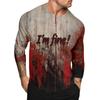 Halloween Print Raglan Sleeve Men's Long Sleeve Top
