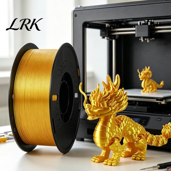 1.75mm PLA Filament Silk 3D Printer Filament, 1kg Spool for FDM Accessory Printers, Shiny Metallic DIY Ornaments and Models Printing Material