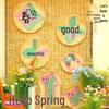 Spring Bamboo Plate Hanging Ornament Set for Teahouse and Homestay Decor & Photography Backgrounds