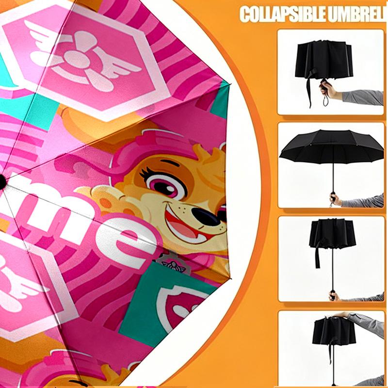 Custom Name Personalized Dog Dog Print Umbrella, Auto Open Close, 8‑Rib Sturdy Frame, Commute Camping Hiking Use, Birthday Gift