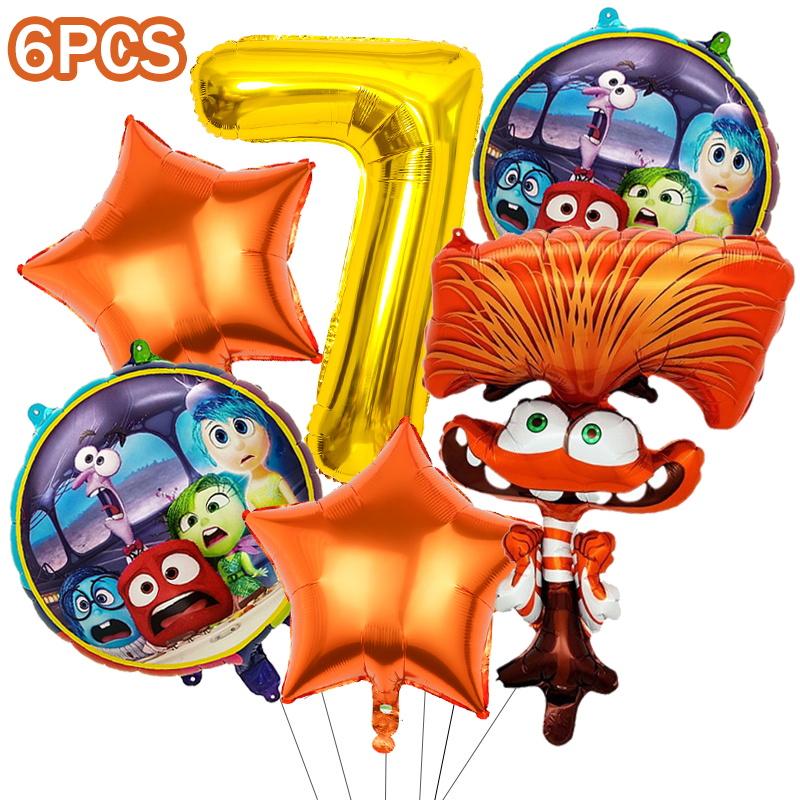 New Inside Out 2 Birthday Party Decoration Supplies Kit Tableware Backdrop Glasses Paper Plates Cups Napkins Balloon for Kids