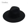 Nuovo Cappello Fedora Cappello in Feltro Ampia Tesa Trilby da Donna Chapeu Feminino Cappello Uomini Donne Jazz Chiesa Padrino Sombrero Cappelli