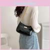 Sleek Black Pu Mini Square Bag For Women Stylish Versatile Commuter Handbag