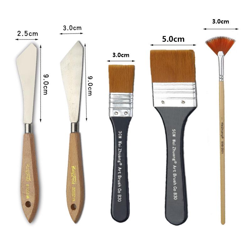Cross-Border Nylon and Hog Bristle Art Texture Brushes for Oil, Gouache, and Wall Painting