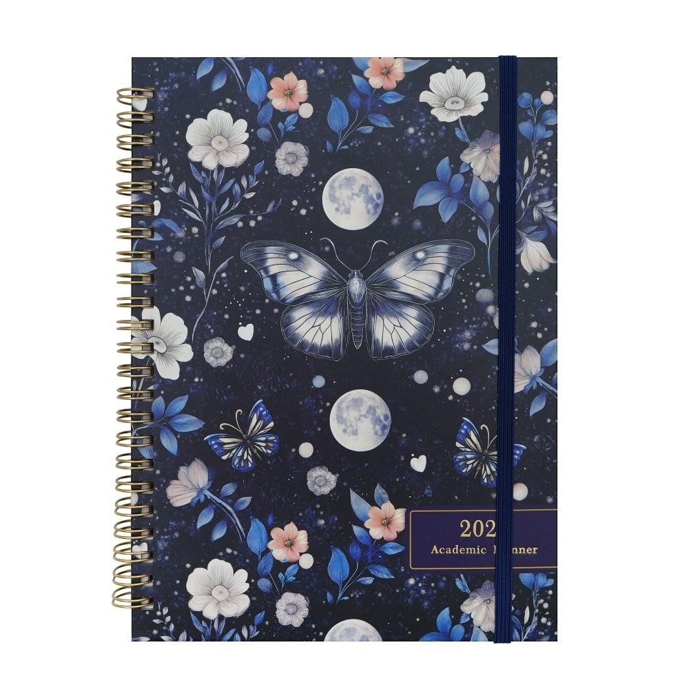Paper Made 1117 Weekly Planner Solid Color Twin Wire Binding Floral Spiral Notebook Flexible Cover Tab Divided A1 Agenda Book