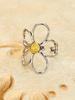 Vintage Bohemian Style Hollow Out Flower Design Personality Statement RingBoho Jewelry Accessories, Mixed Metal Sunflower Adjustable Size Open Ring