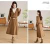 2025 New Autumn & Winter Two-Piece Knitted Patchwork Wool Dress Set - Chic & Stylish