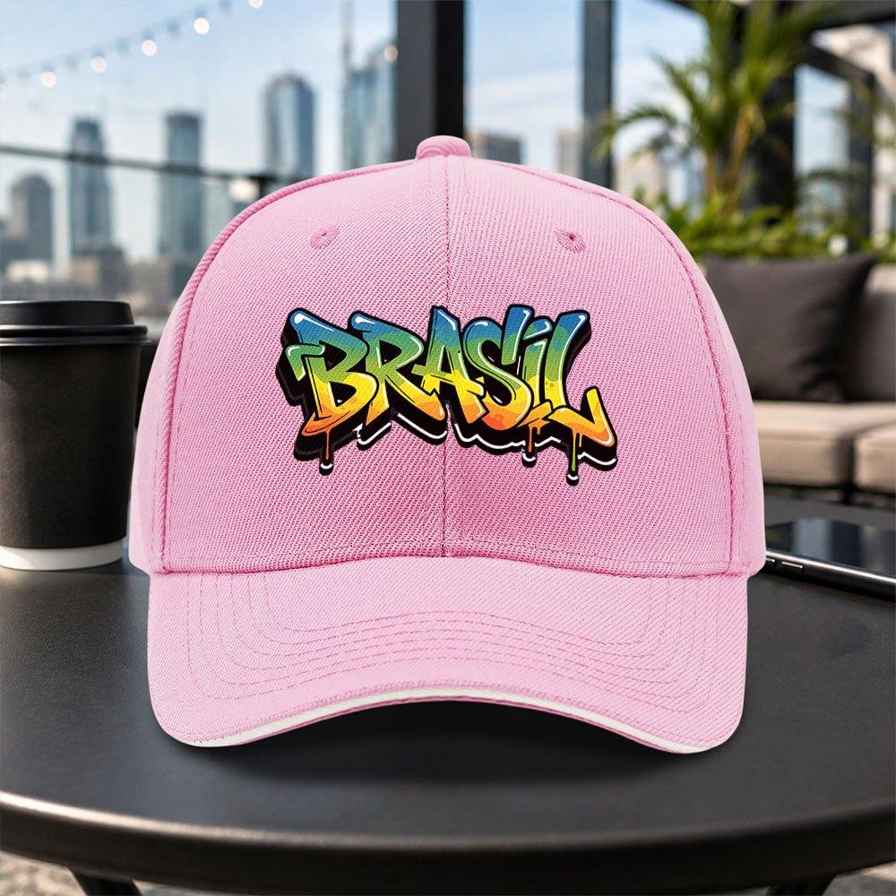 1pc New Brazilian Graffiti Adjustable Sandwich Baseball Cap Lightweight Printed Womens Hat Trendy Mens Cap For Sports Enthus