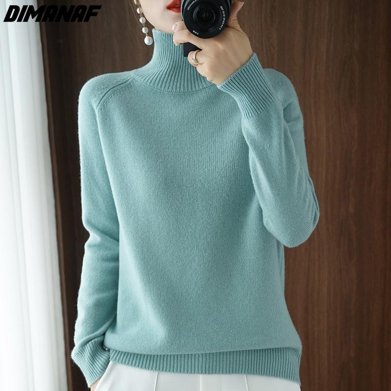 Herbst Frauen T-Shirt Wolle t-shirt Stricken Grundlegende Mode Korea Tops Tees Rollkragen Langarm Hause Tragen Lose Beiläufige