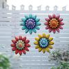 Rustics Metal Floral Wall Decors Iron Craft Design Iron Flower Wall Sculpture For Hallway Patio Unique Decorations