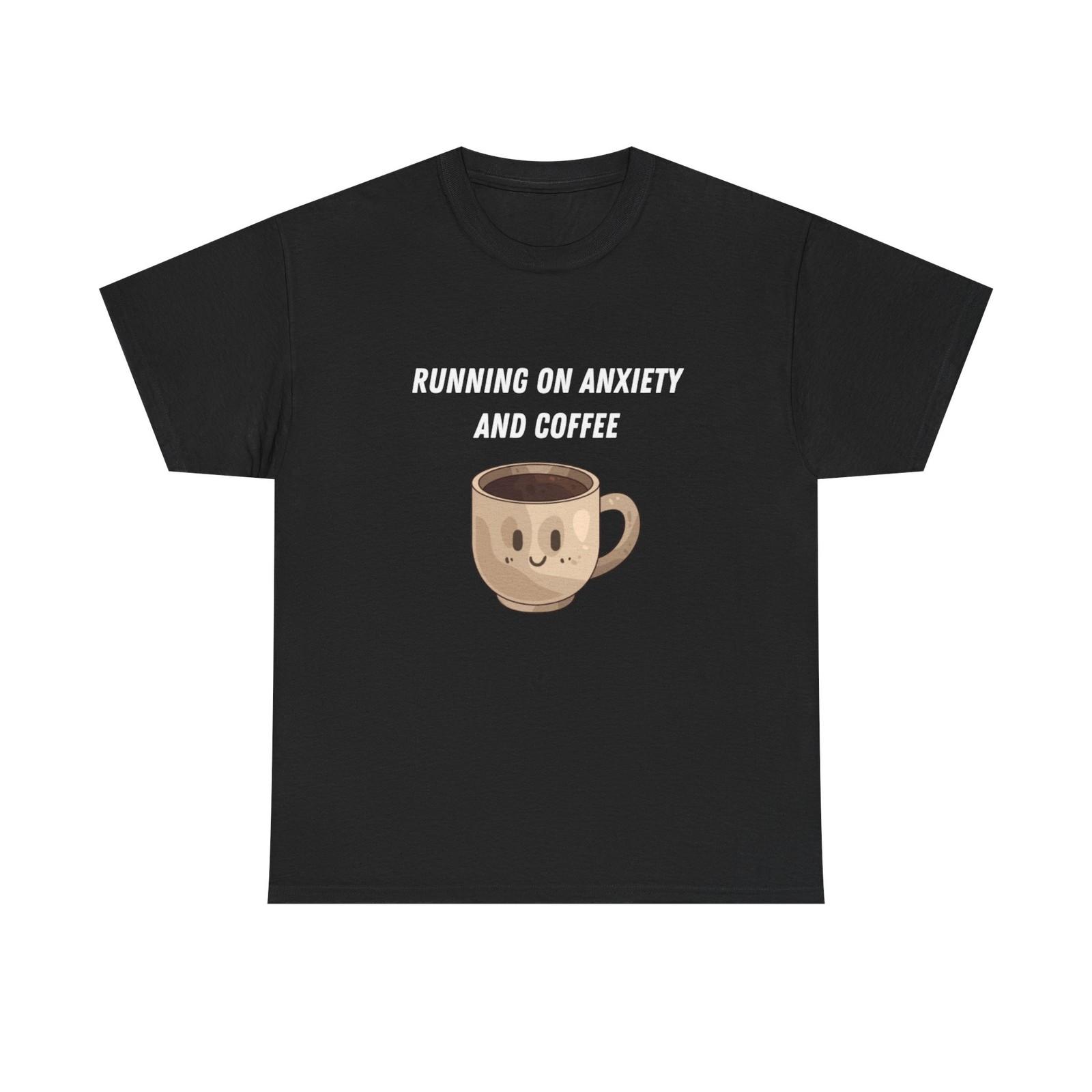 Running on Anxiety and Coffee Tee | Cute Coffee Mug Graphic S разноцветный