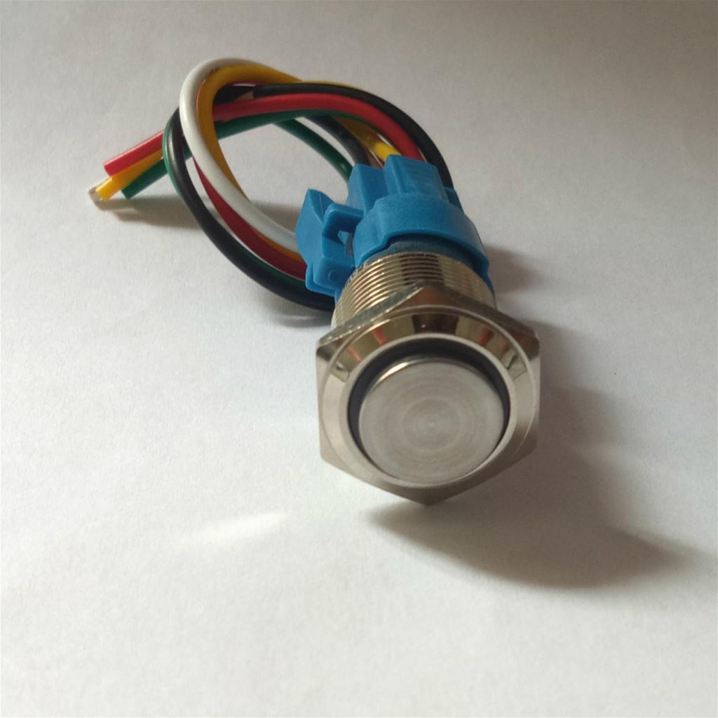 Latching Pushbutton Switch For 16mm 5/8" Mounting Hole Stainless Steel Shell - as described,