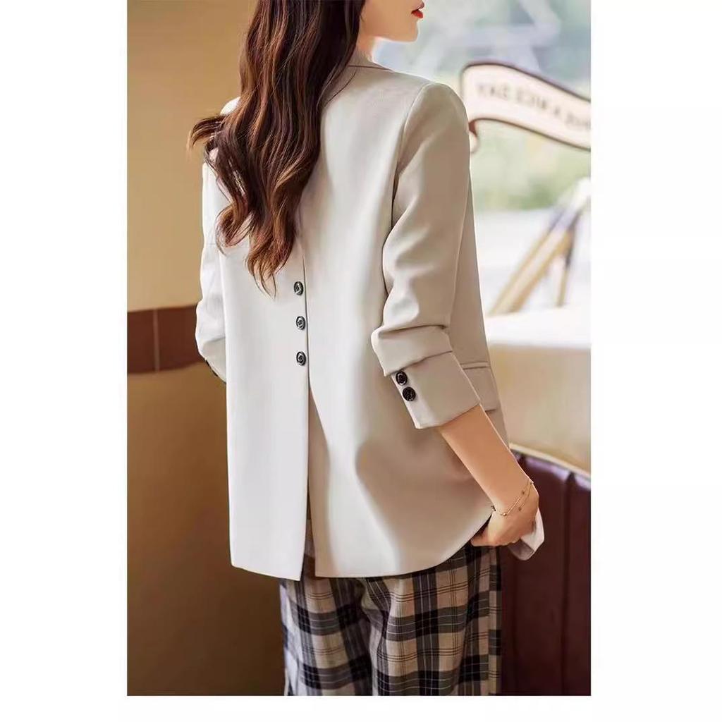 Women's 2023 Cross-Border Casual Suit Jacket for Petite Sizes with Back Slit Design
