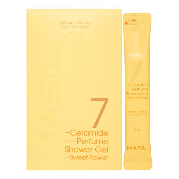 

MASIL 7 CERAMIDE PERFUME SHOWER GEL STICK POUCH (SWEET FLOWER) Парфюмированный гель для душа с керамидами и ароматом малины и жасмина 20*8мл