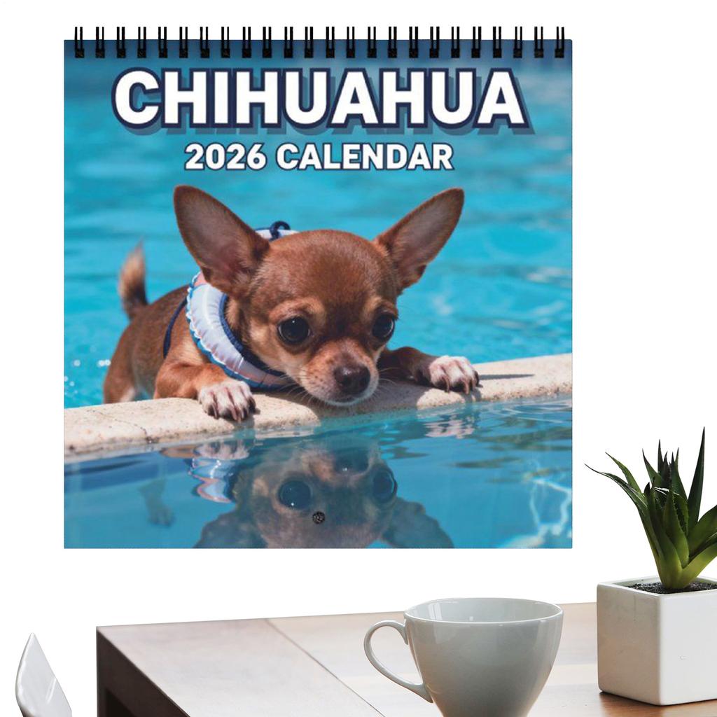 2026 Calendars Wall Dog-Themed January To December Family Planner 2026 Wall Planner for Home Bedroom School Work Apartment