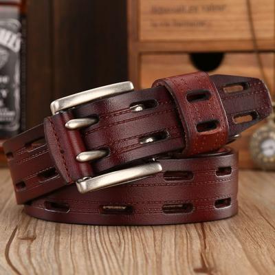 Cinture in vera pelle di alta qualità per uomo cinturino di marca cinturino maschile con doppia fibbia ad ardiglione fantasia cinturino jeans vintage