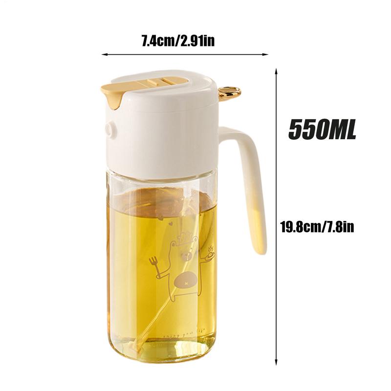 Oil Dispenser For Kitchen Olive Oil Spray Bottle 550ml Glass Condiments Container Kitchen Gadgets For Baking Grilling Camping
