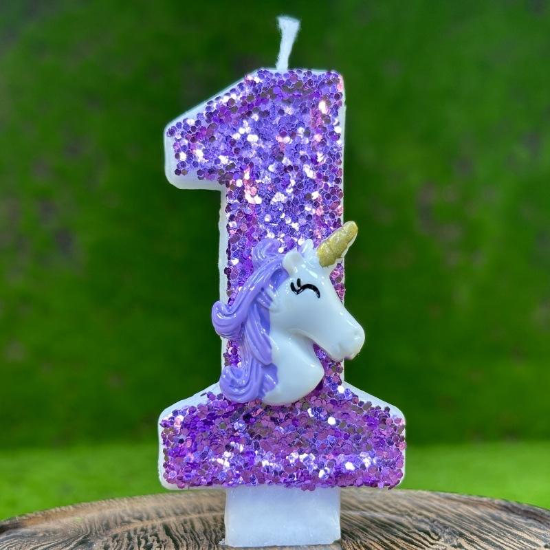 Creative Digital Birthday Candle Cake Party Decoration First Year Diy Unicorn