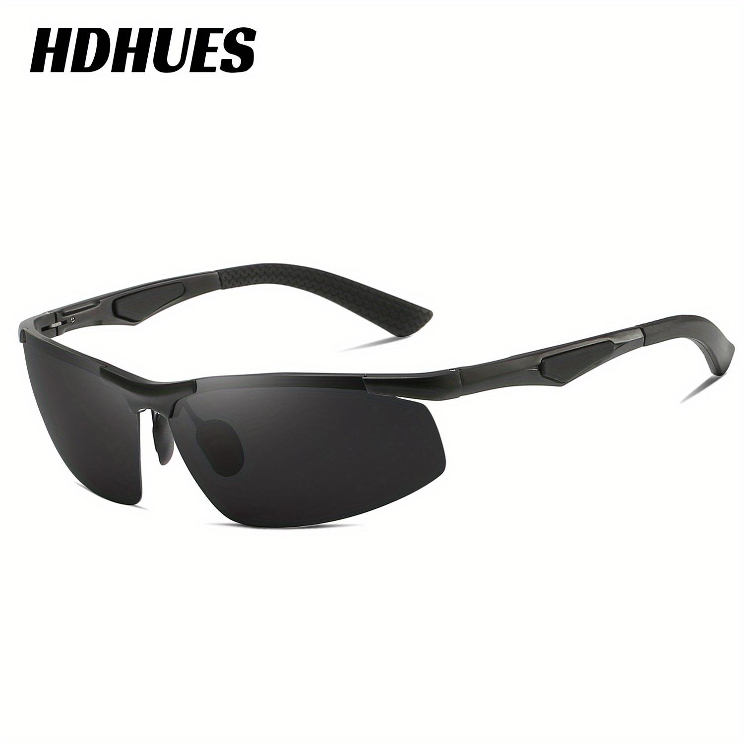 

HdHues Мужские и женские поляризационные солнцезащитные очки в прямоугольной оправе из сплава, солнцезащитные очки для вождения, оттенки Óculos masculino чёрный