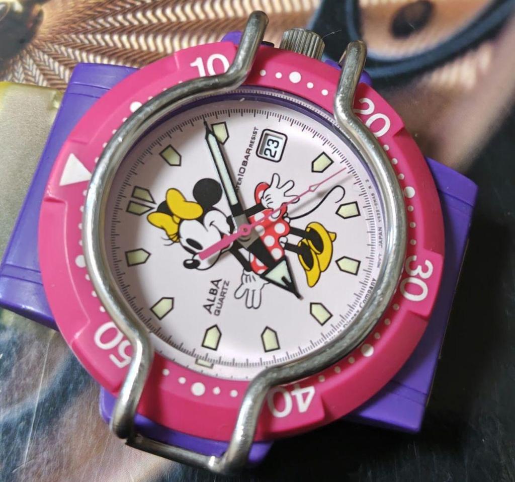 [USED] Seiko Alba Minnie Mouse Disney Wristwatch, Out of Print, Rare, Still Working