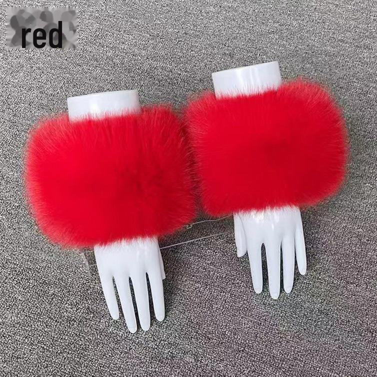 Dámské zimní plyšové manžety na zápěstí z umělé kožešiny - imitace lišky, mývala, králíka.