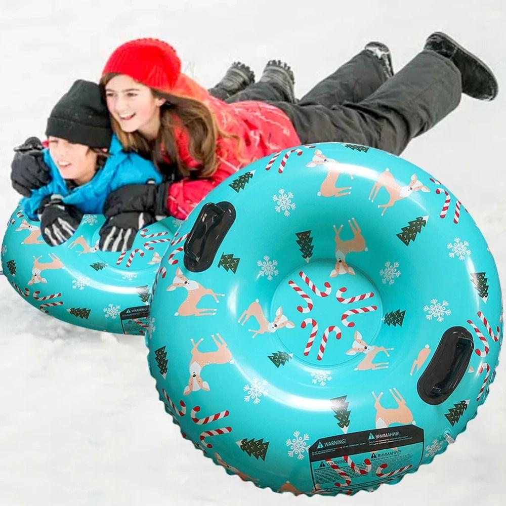 PVC Snow Sledge Thicken Winter Snow Tube Practical Inflatable Ski Ring  Snow Tubing