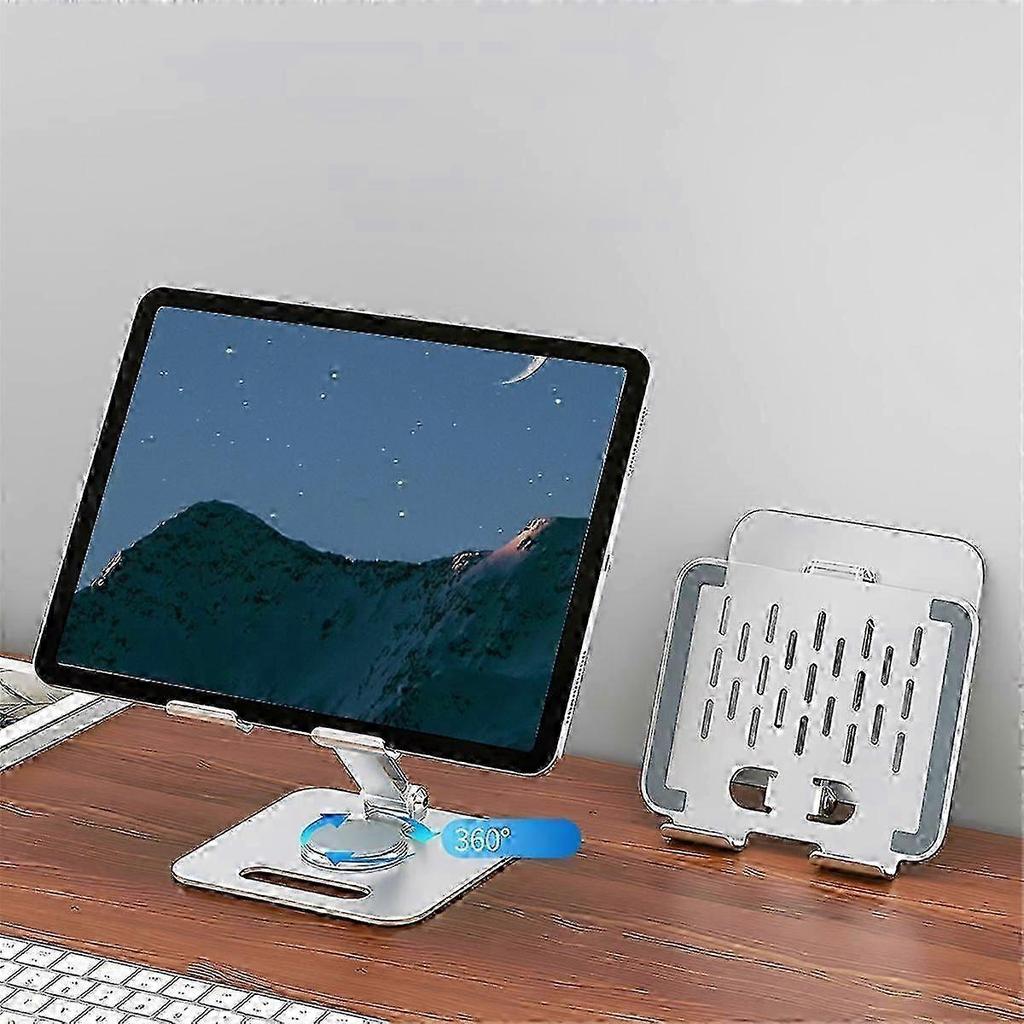 Aluminum Alloy Laptop Stand Adjustable Ergonomic Riser Holder with 360 Rotation for Notebook Tablet Cooling Support