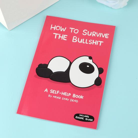 How to Survive Bad Things Photo Album Cute Panda Design Album Humorous Self-Help Book Gifts Portable Inspirational Journal for Young Adults
