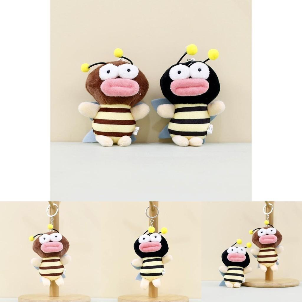 Adorable Plush Bee Keychain Soft And Cuddly Stuffed Animal Cute Backpack Accessory