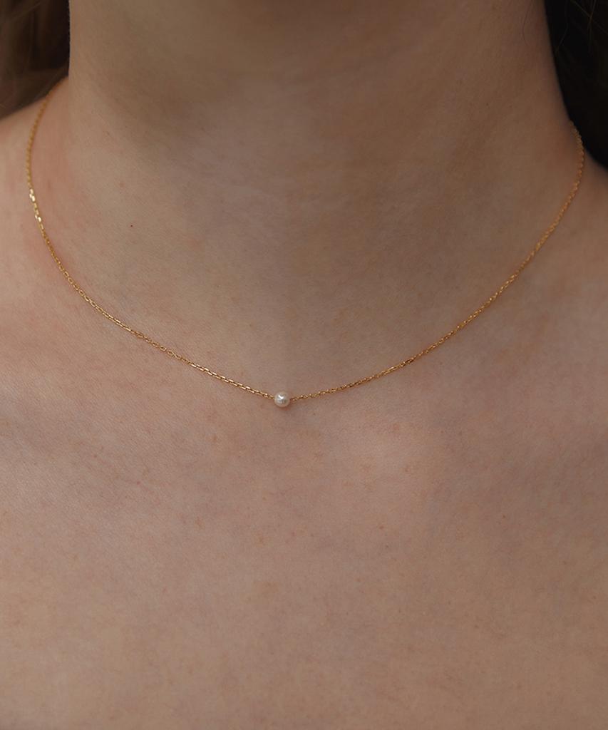 Tatiana (Silver 925) One-Point Pearl Chain Necklace Nz2151