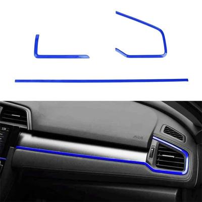 3 szt. LHD RHD wnętrze samochodu konsola środkowa deska rozdzielcza rama pasek wykończeniowy dla Honda Civic 10. generacji 2016 2017 2018 2019 2020 2021 akcesoria do wnętrza samochodu