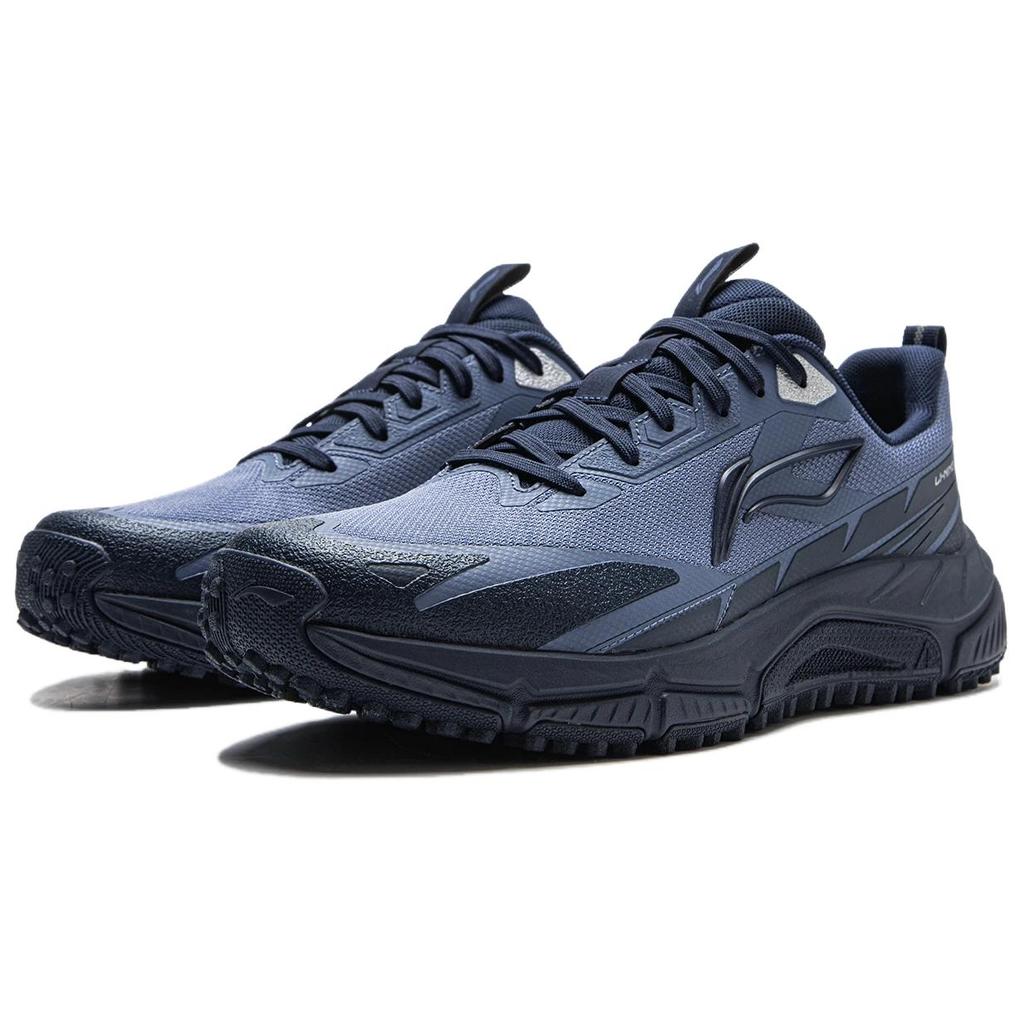 New LiNing Chasing Wind Cushioning Coverage Low Top Trail Running Shoes Men's Dusty Midnight Blue ARSV159-2