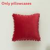 Velvet Solid Dutch Color Pillow Cases Pompom Edging Cushion Cover Living Room