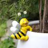 2Pieces Cute Climbing Bees Resin Pot Huggers Figurines for Personalizing Garden Patios Balconies and Home Decoration