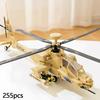 259pcs USA AH64 Apache Helicopter Building Blocks Military Tech Army Gunship Model Bricks Special Forces Gift Home Ornament