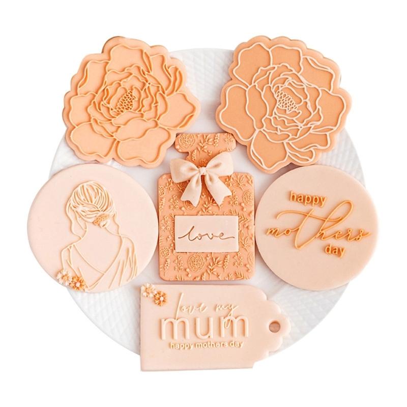 Mother's Day Fondant Mold Cookie Embossing Mould Easy Releases Plastic Cake Decorating Tool for Baking Enthusiasts