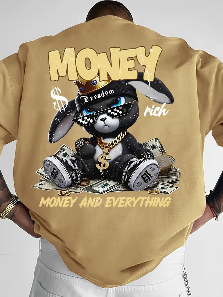 Das neue Herren-T-Shirt für den Sommer 2025 ist ein lässiges, modisches, sportliches, atmungsaktives, weiches und schlichtes 3D-Buchstabendruck-T-Shirt.