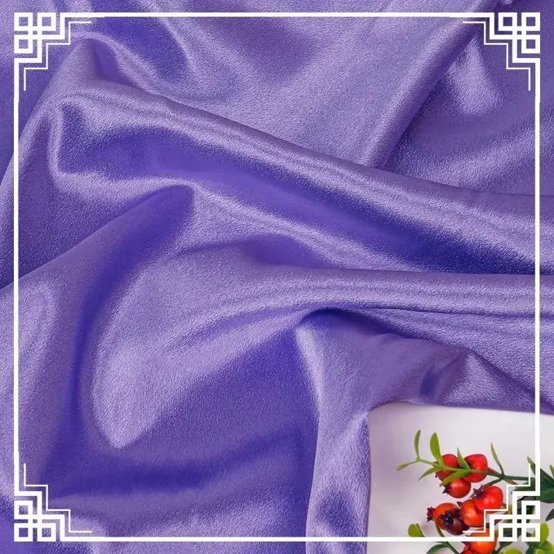 Verdickter glänzender Kristall-Satin-Stoff Schwer pro Meter für Kleidung Kleid Hanfu Dekoration DIY Nähstoff Uni Knitterarm Blau