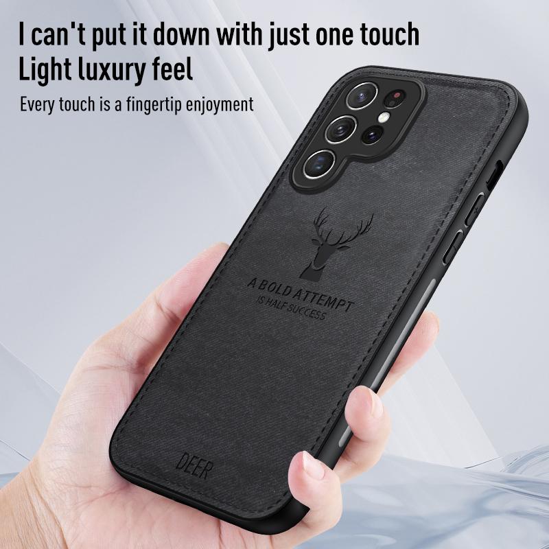 Leather Deer Case For Samsung Galaxy S8 S9 S10 S20 Note 8 9 10 Plus 20 S21 S22 S23 S24 Ultra Shockproof Soft Cover