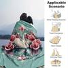 1pc Swan Printing Lightweight Flannel Blanket, Comfortable and Warm Blanket, for Camping Sofa Bed and Couch Office, Suitable for Gift Blanket