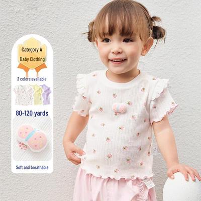 2025 Trendy Baby & Toddler Girl Short-Sleeve T-Shirt - Sweet, Fashionable Spring/Summer Wear