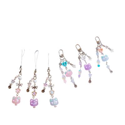 Aesthetic Heart Phone Chains with Lanyard String Handbag Charm Fashionable Key Jewelry for Fashionable Accessorizing